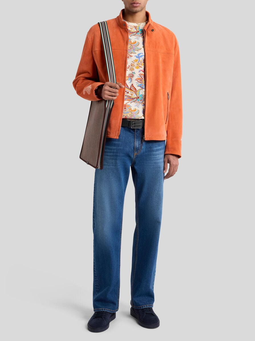 LEATHER JACKET WITH EMBROIDERIES - 3