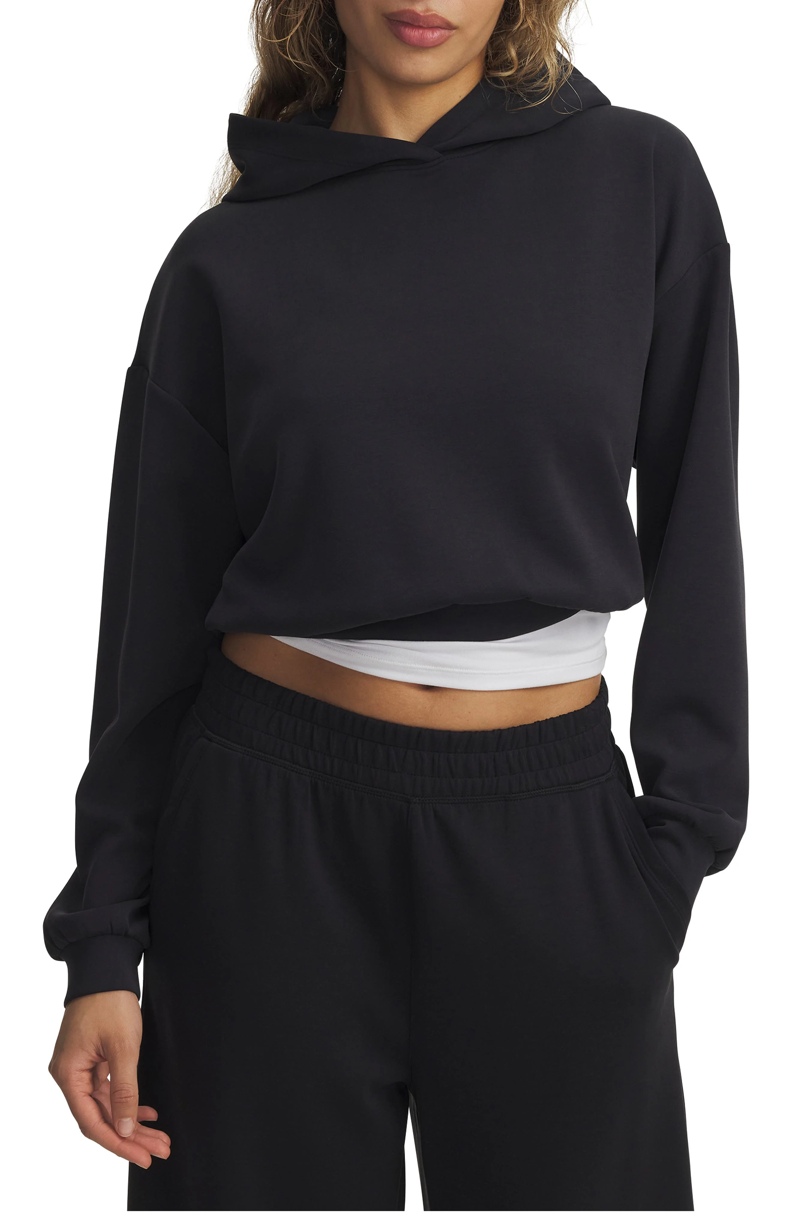 Under Armour Meridian Lounge Crop Hoodie in Black //Black at Nordstrom - 1