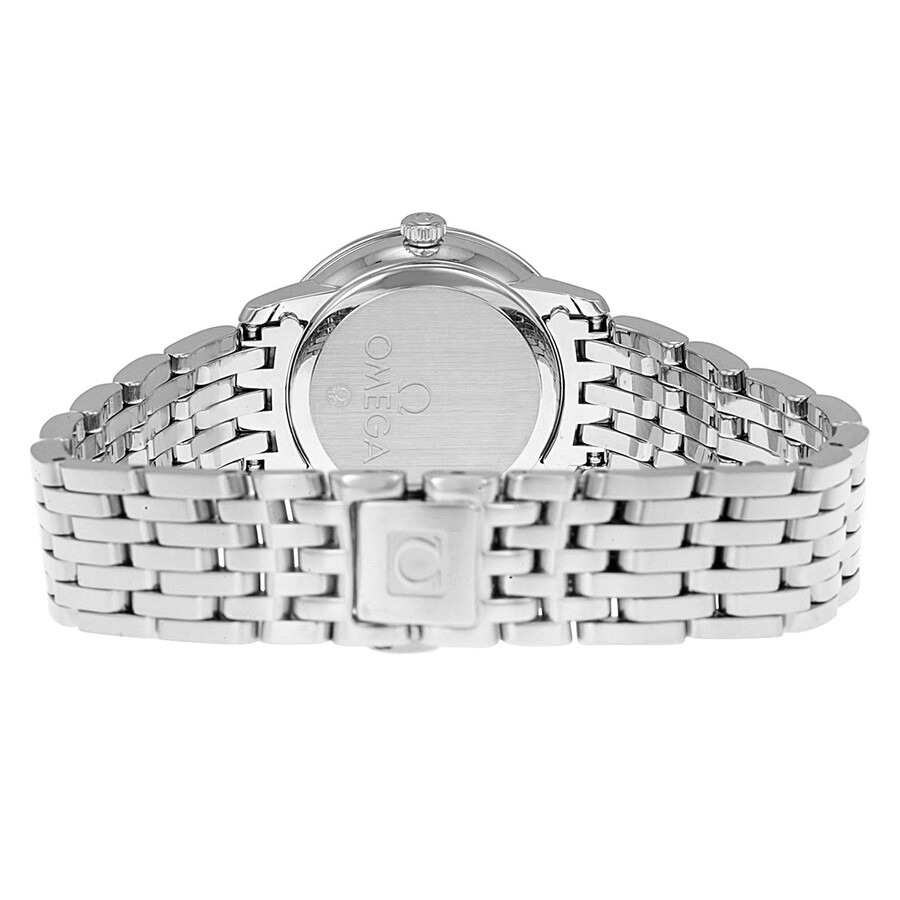 Omega DeVille Prestige Silver Diamond Dial Stainless Steel Ladies Watch - 3