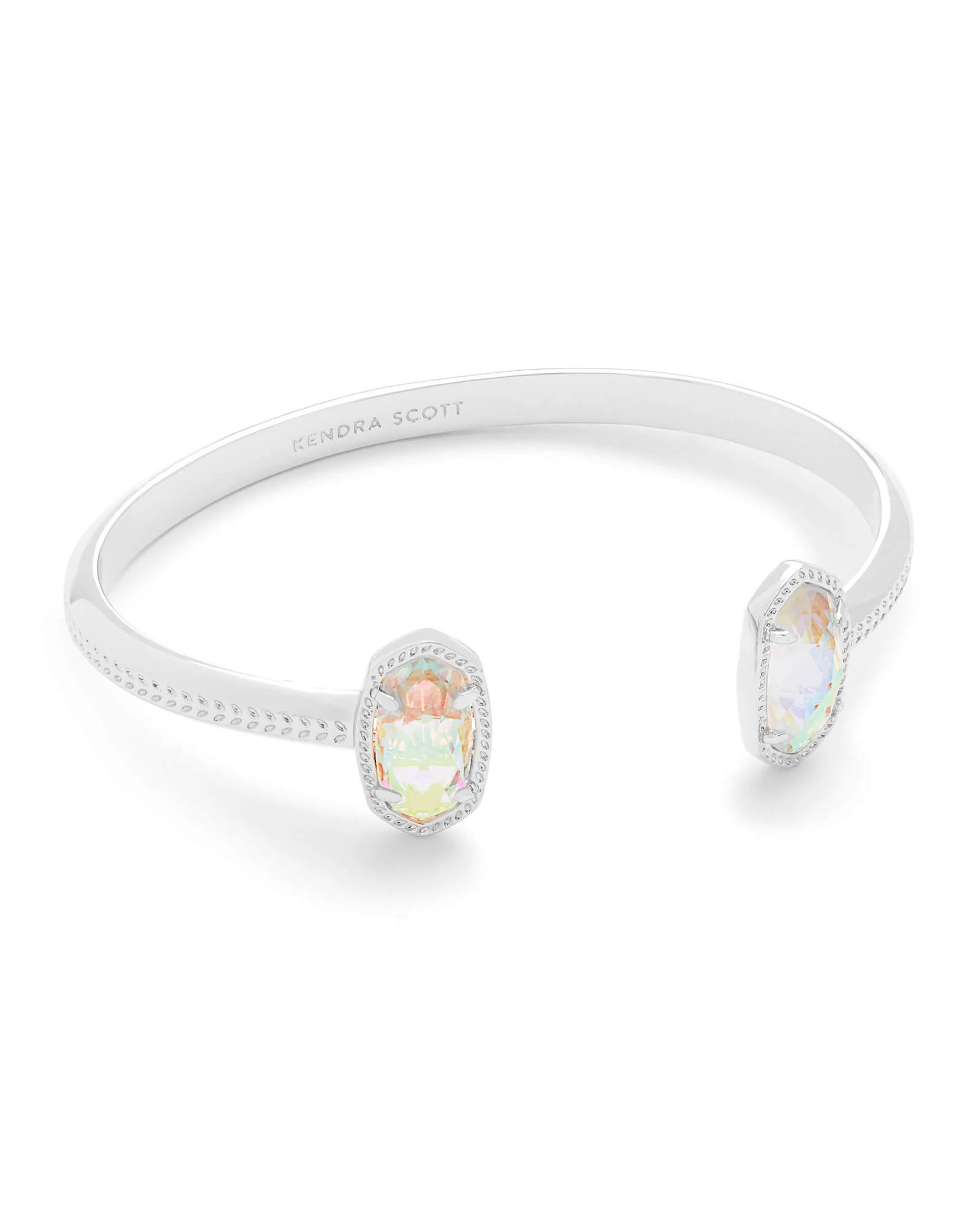 Elton Silver Cuff Bracelet in Dichroic Glass - 1