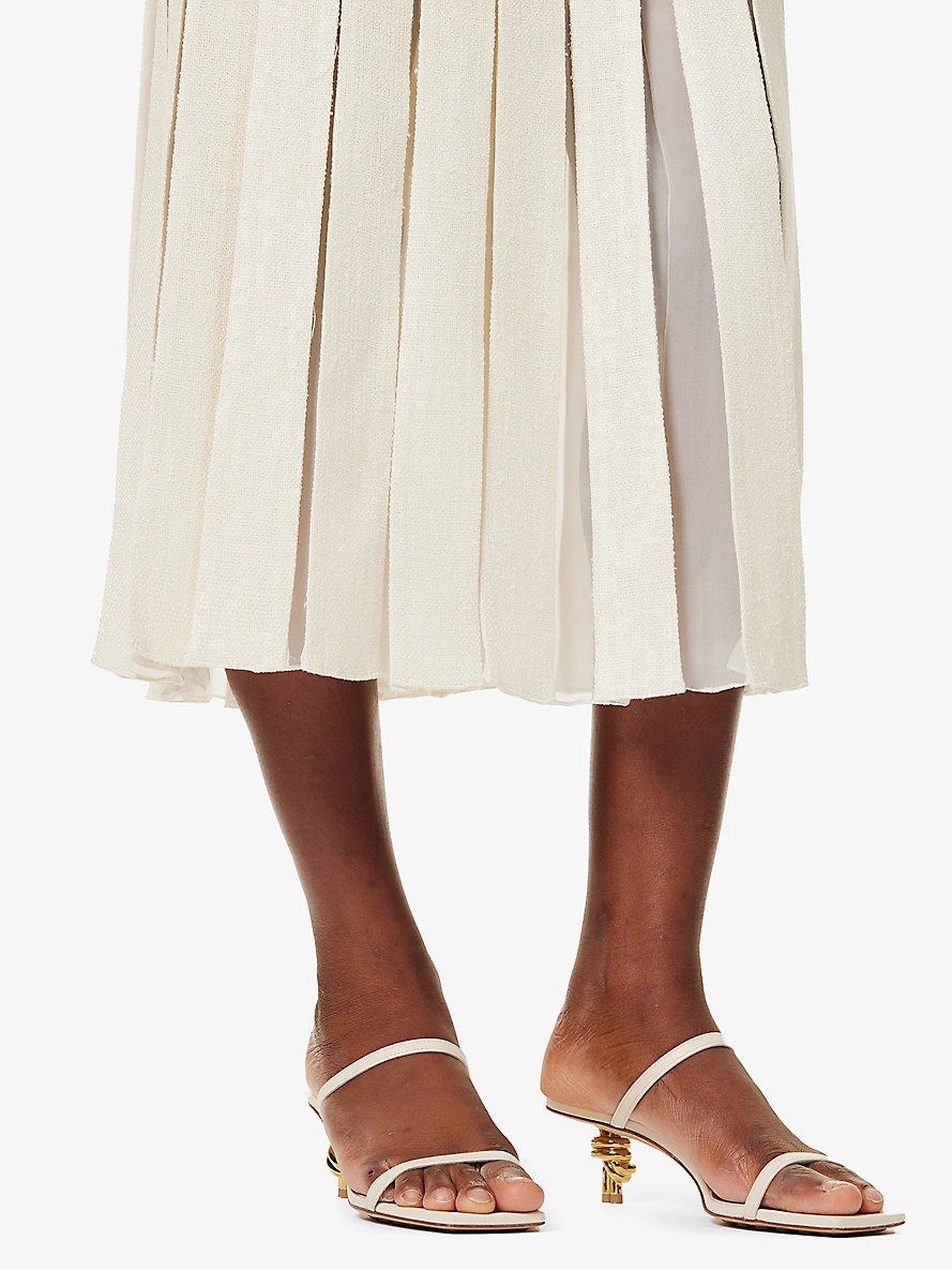 Binka high-rise silk and wool-blend midi skirt - 5