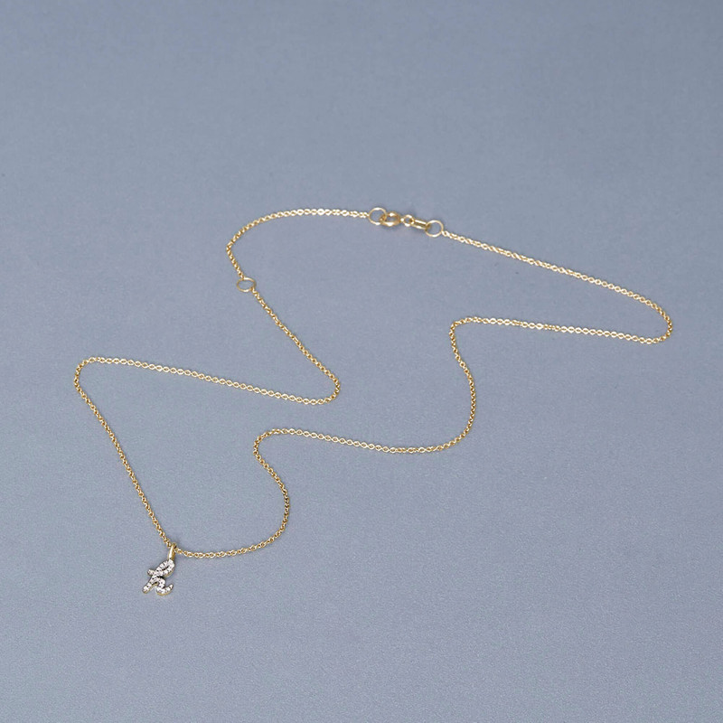 Diamond Cursive Initial Necklace 4