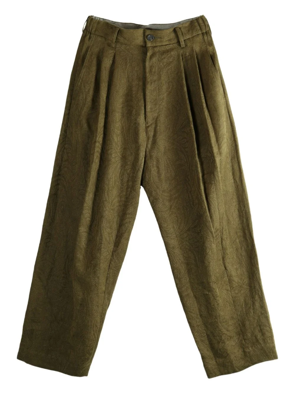 pleat-detail linen trousers - 1