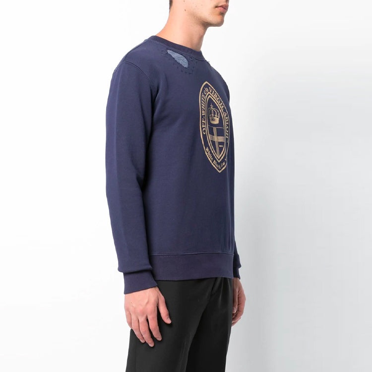 Off-White Printing Casual Solid Color Version Dark Blue OMBA025E181920083003 - 3