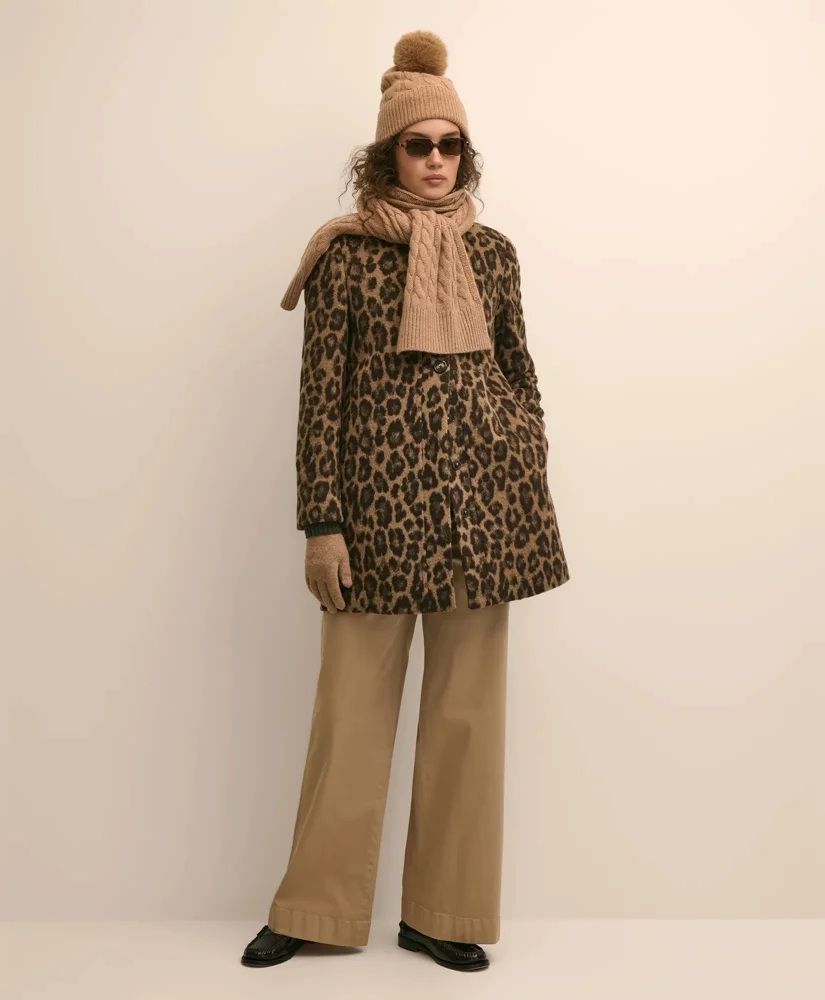 Wool Jacquard Leopard Motif Jacket - 1