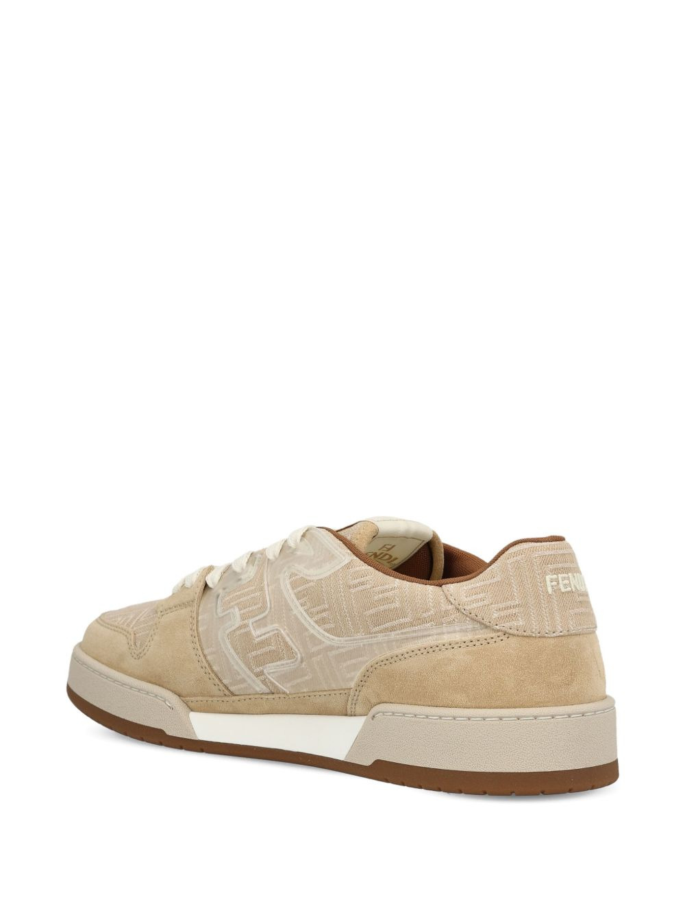 FF-monogram jacquard suede-panels sneakers - 4