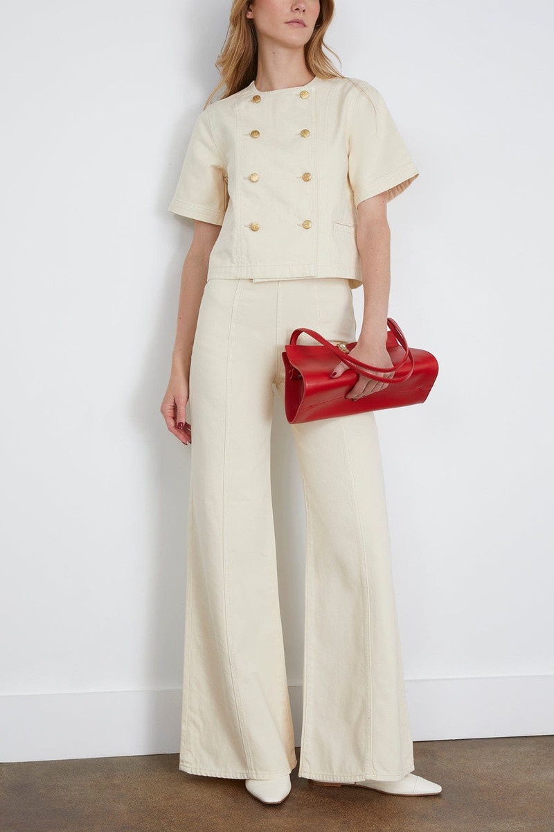 ULLA JOHNSON The Serge Short Sleeve Jacket in Birch outlook