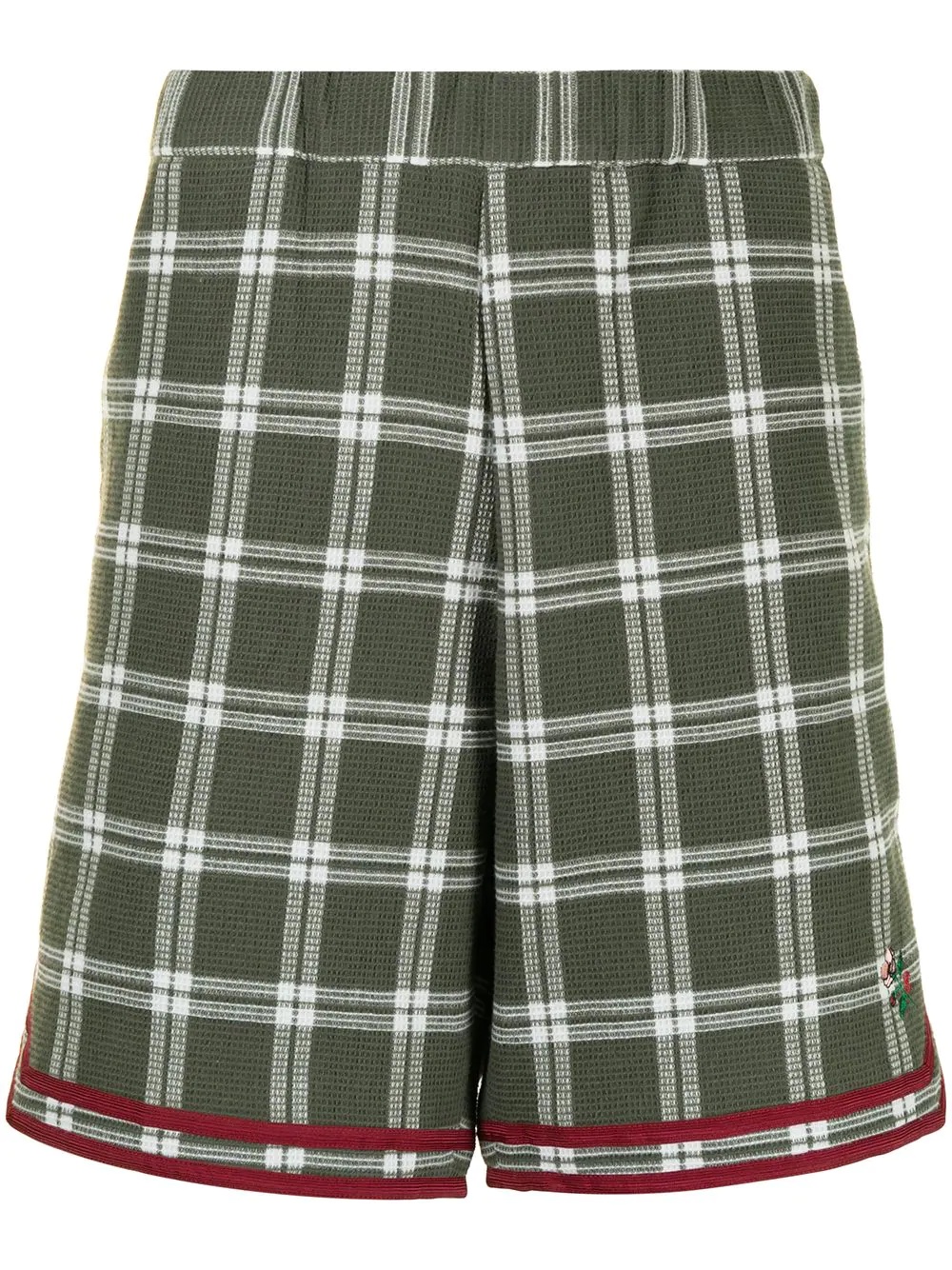 checked fleece basketball shorts - 1