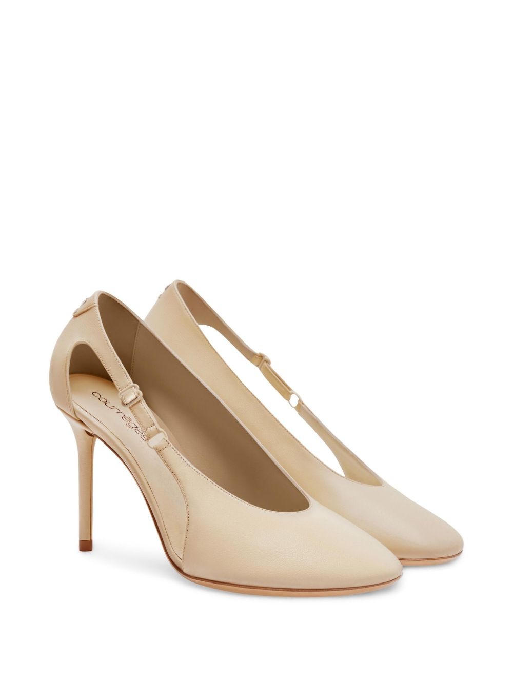 100mm Oblique leather pumps - 2