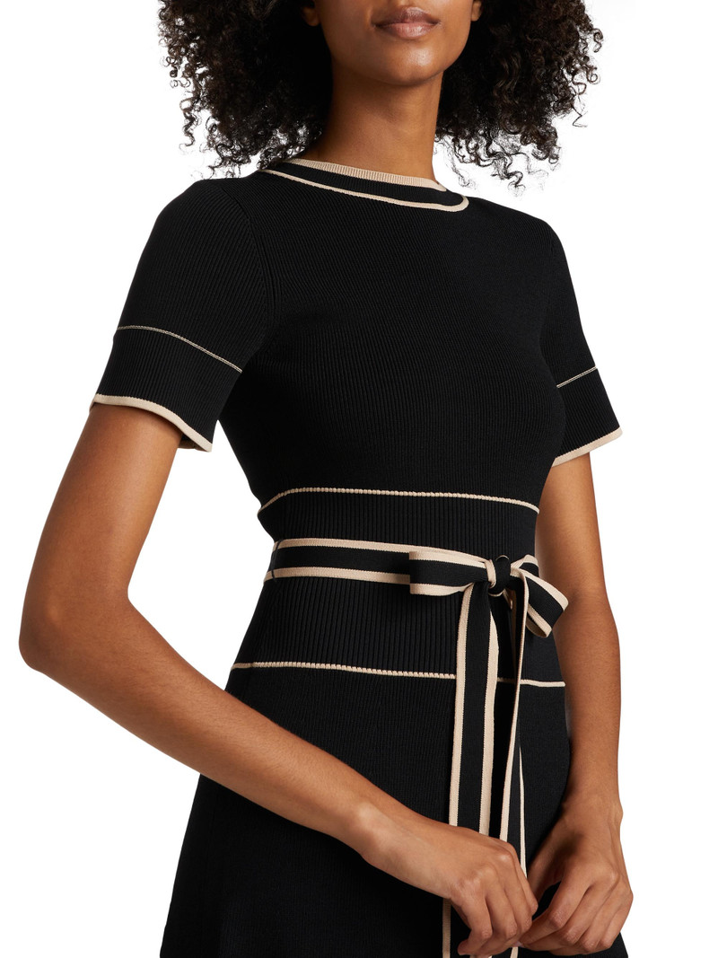Women's Addison Belted Knit Dress - Jet Camel 6
