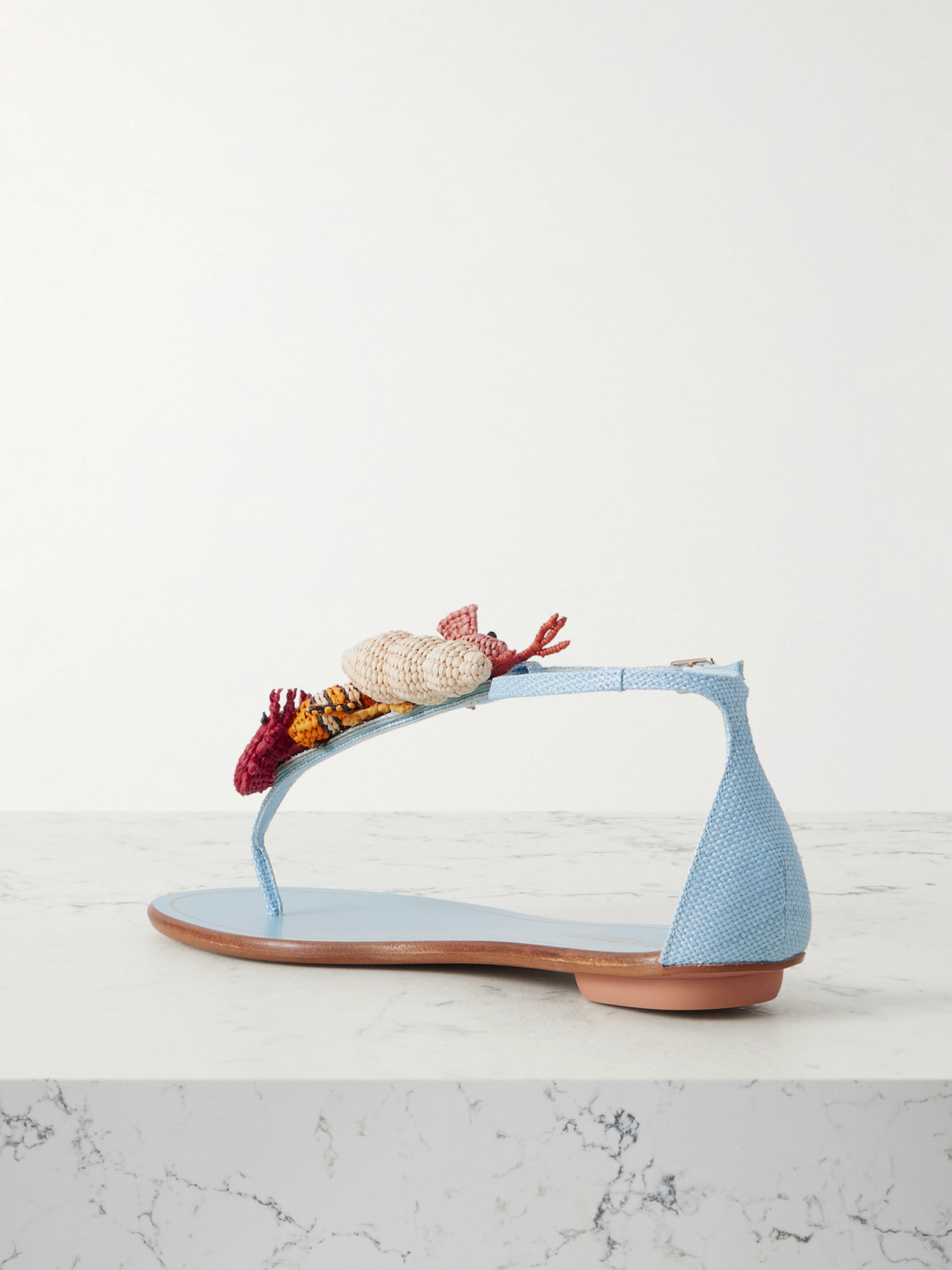 Gypsea Embellished Woven Raffia Sandals - 3