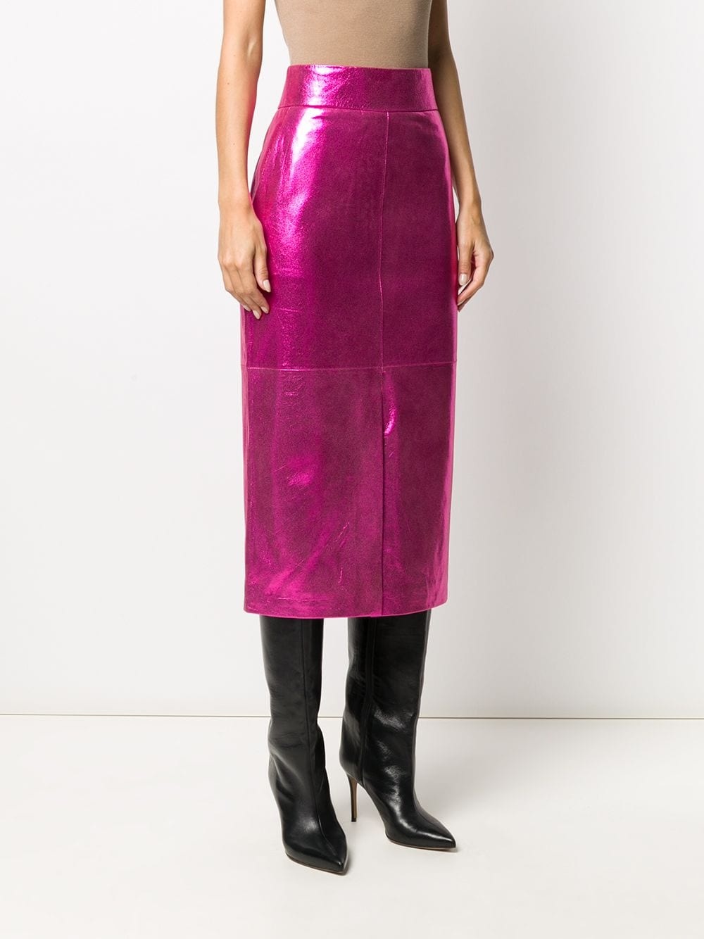 metallic finish skirt - 3