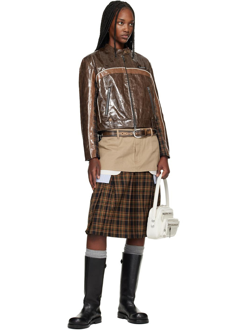 Andersson Bell Brown Circuit Track Faux-Leather Jacket outlook