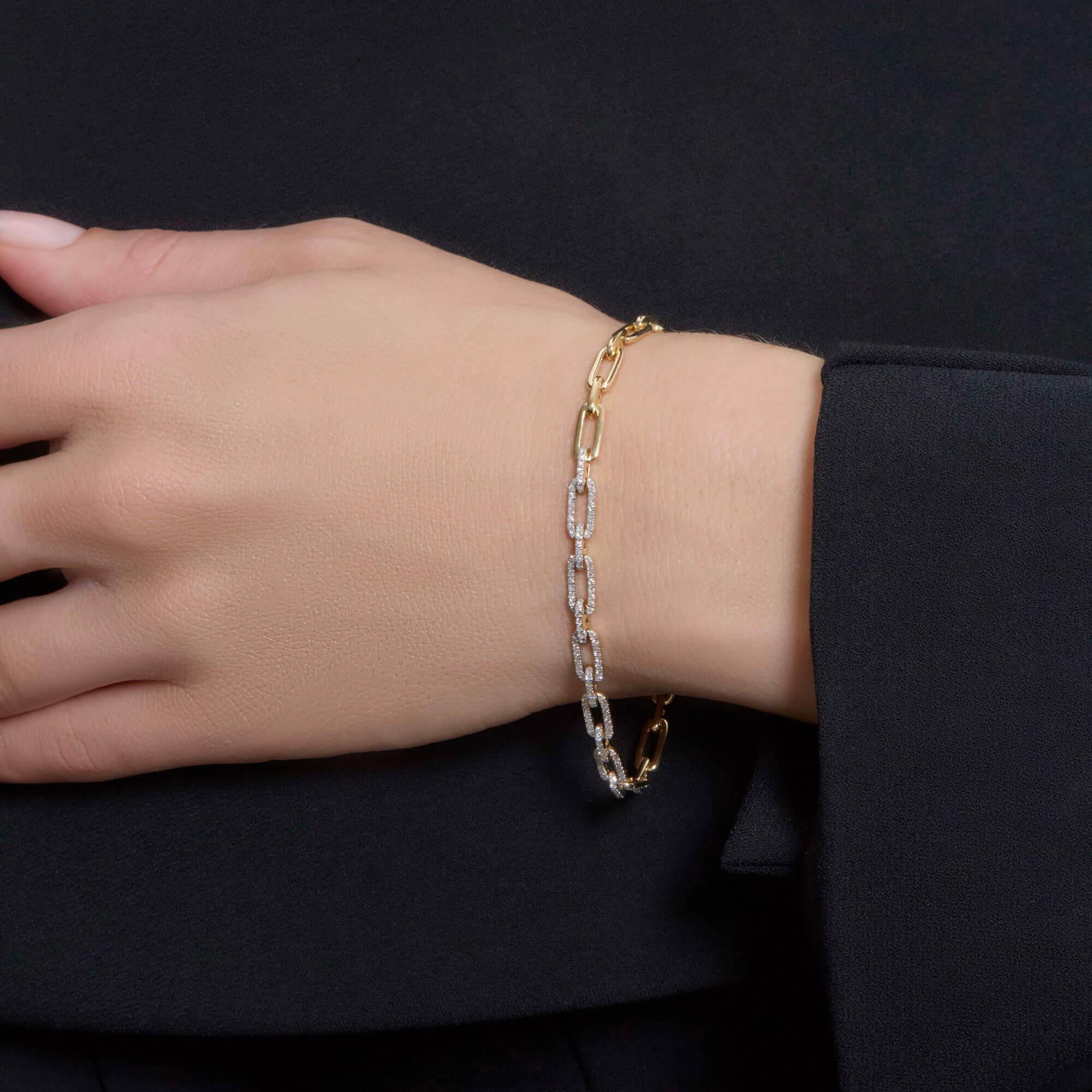 Sparkle Pave Paper Clip Bracelet - 2