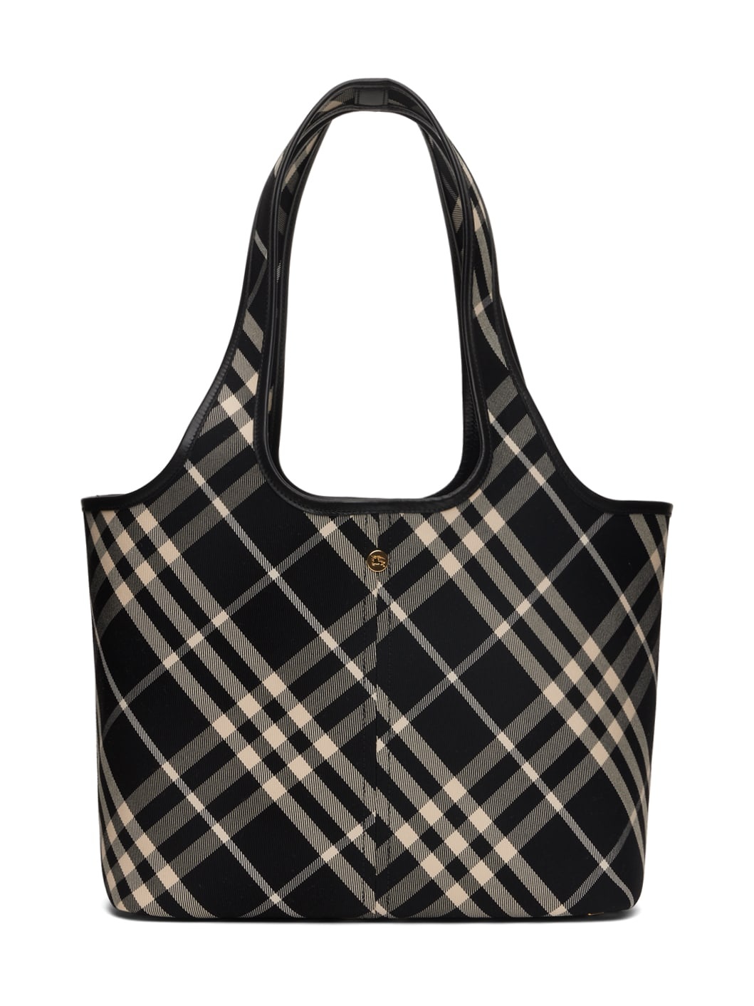 Black & Off-White Small Check Tote - 1
