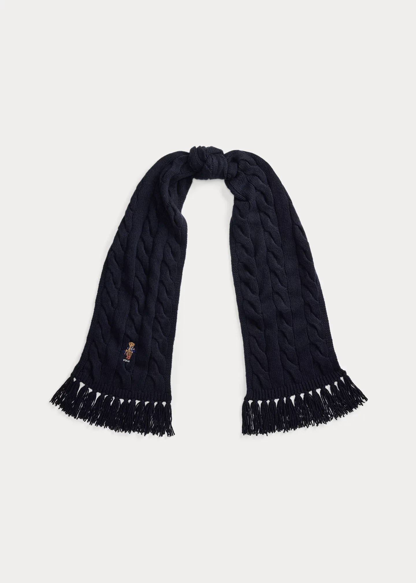 Polo Bear Cable-Knit Scarf - 1