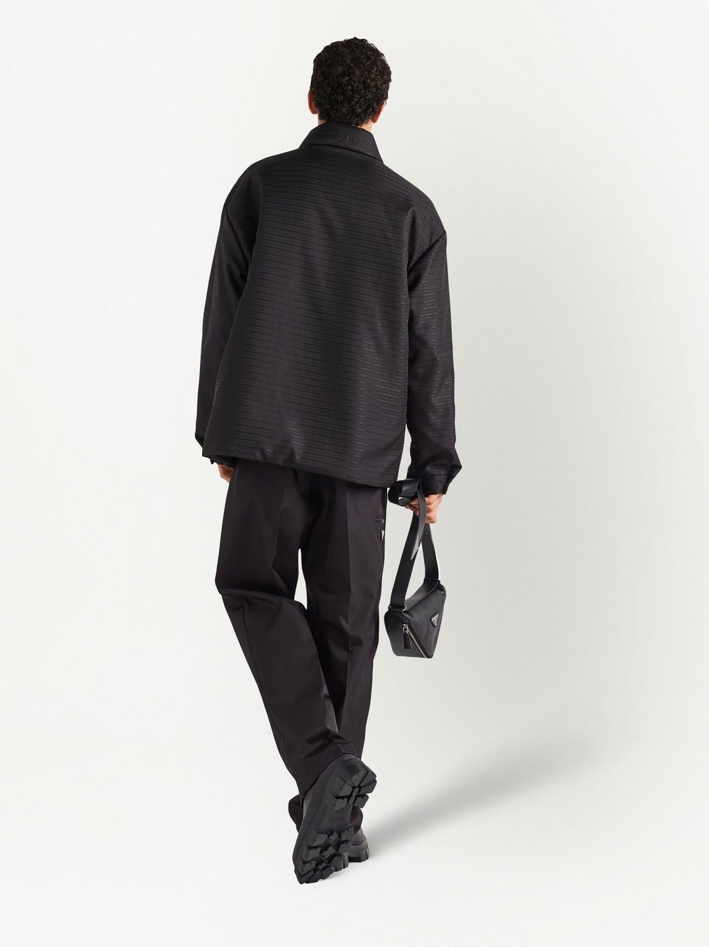 logo-print padded shirt - 3