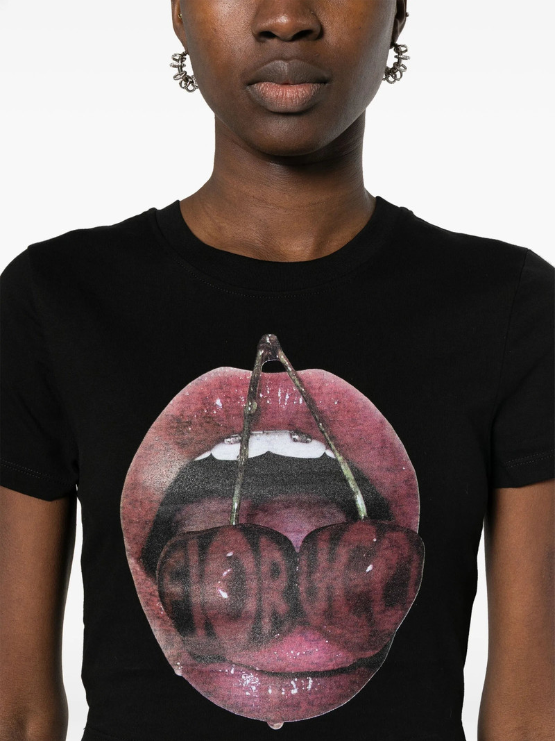 FIORUCCI Fiorucci Graphic-print Cropped T-shirt outlook