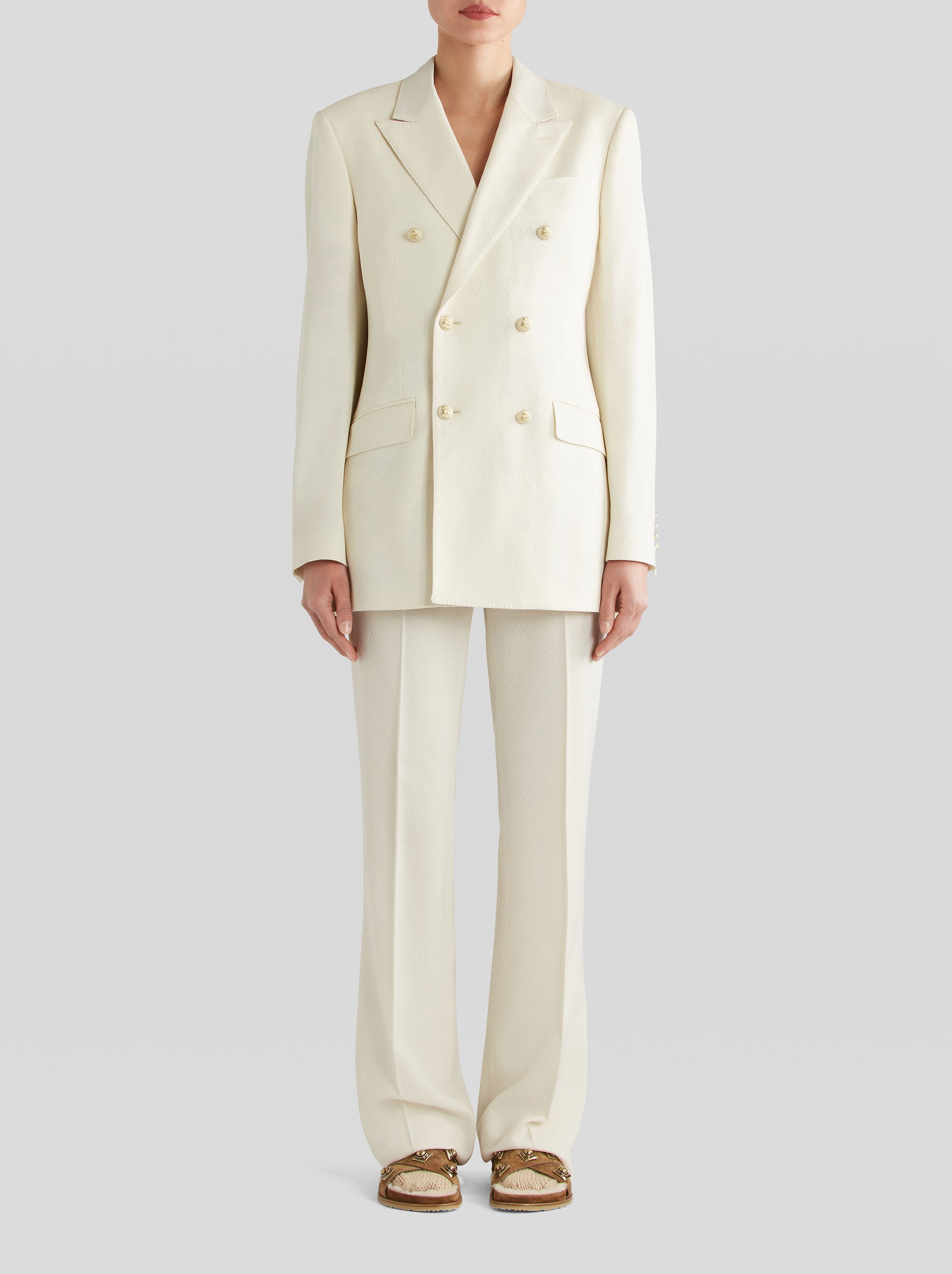 DOUBLE-BREASTED WOOL JACQUARD JACKET - 3
