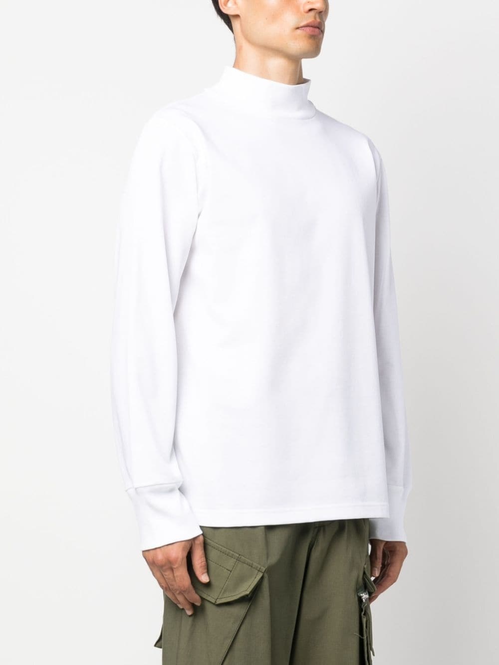 high-neck cotton sweatshirt - 3