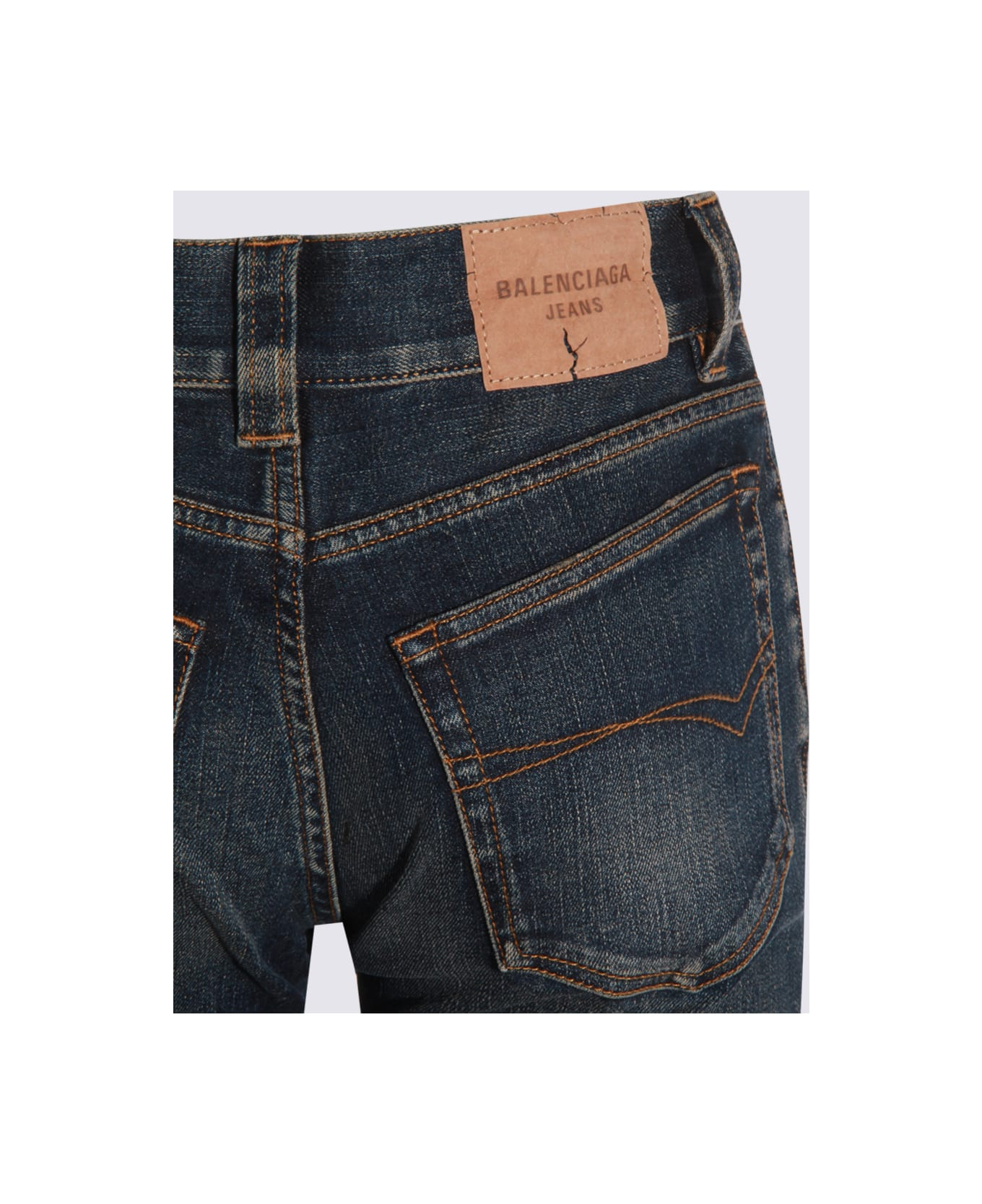 Blue Cotton Bootcut Jeans - 4