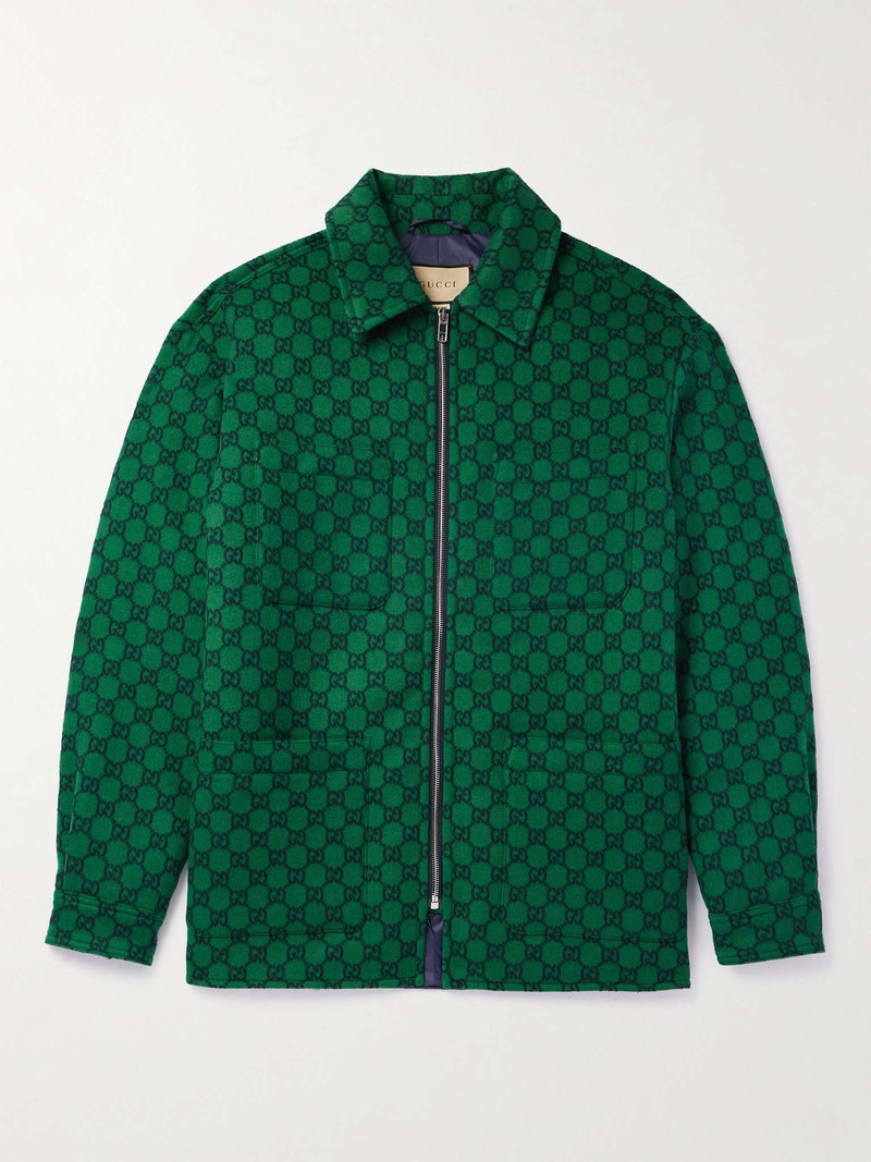 Monogrammed Padded Wool-Felt Bomber Jacket - 1