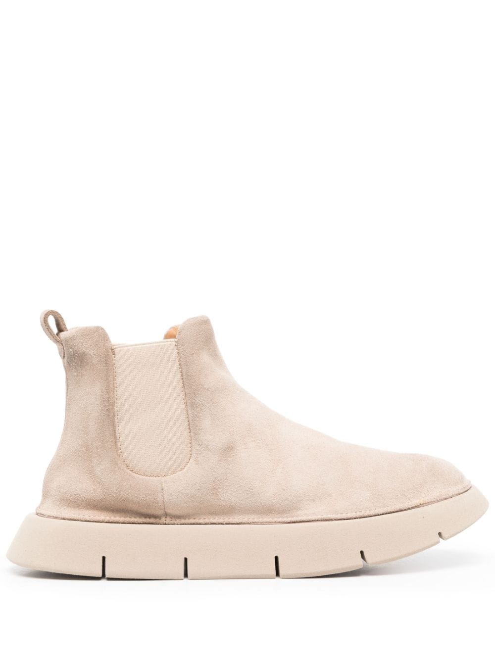 suede round-toe slip-on boots - 1