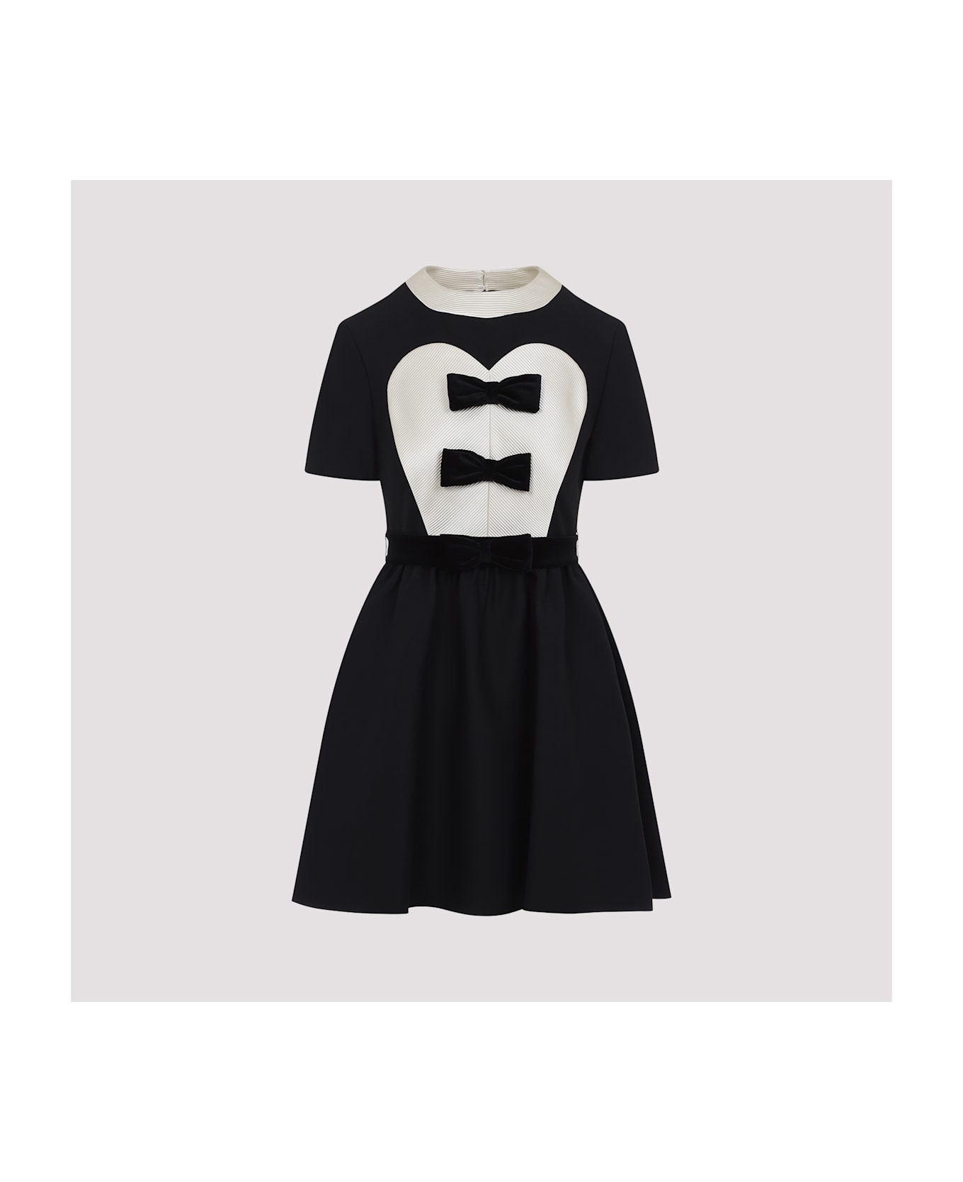Black And Beige Wool And Silk Dress - 3