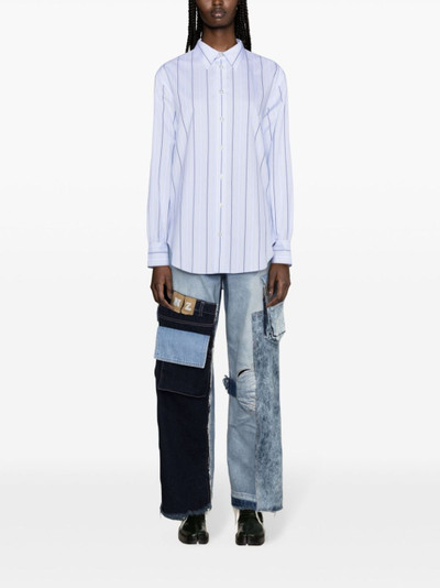 Marni striped straight-collar cotton shirt outlook