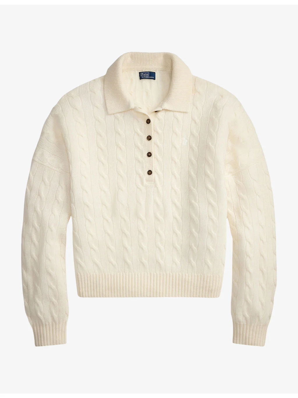 Long-Sleeved Cable-Knitted Wool and Cashmere Jumper - 1