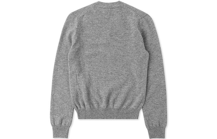 (WMNS) COMME des GARCONS PLAY V-Neck Pullover Black Heart 'Grey' AZ-N017-051-2 - 2