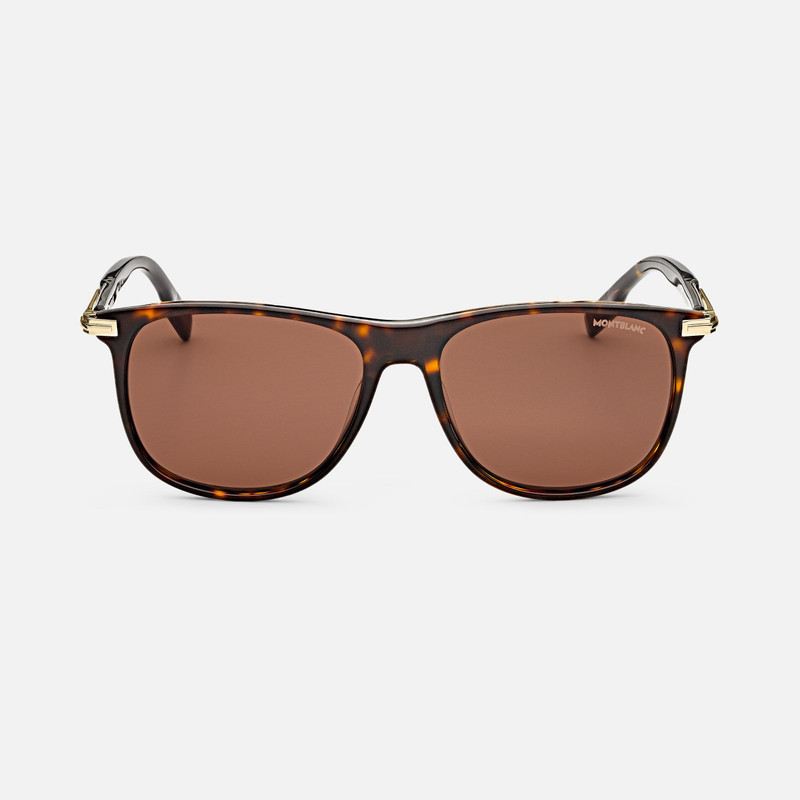 Rectangular Sunglasses with Havana-Colored Acetate Frame 1