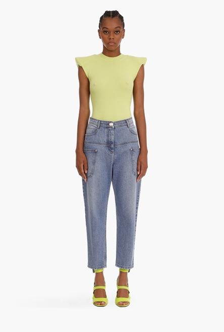 Faded blue denim boyfriend jeans - 4