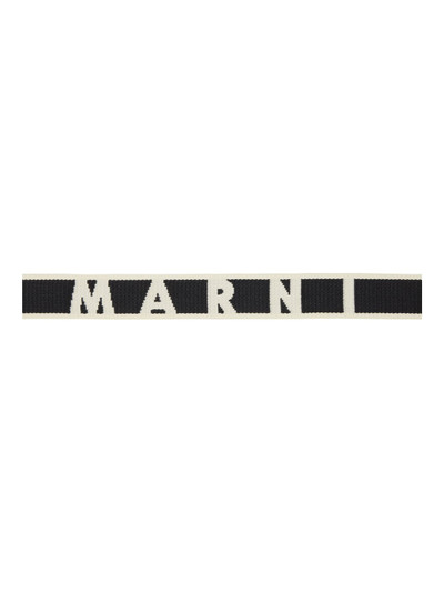 Marni Black & Off-White Logo Belt outlook