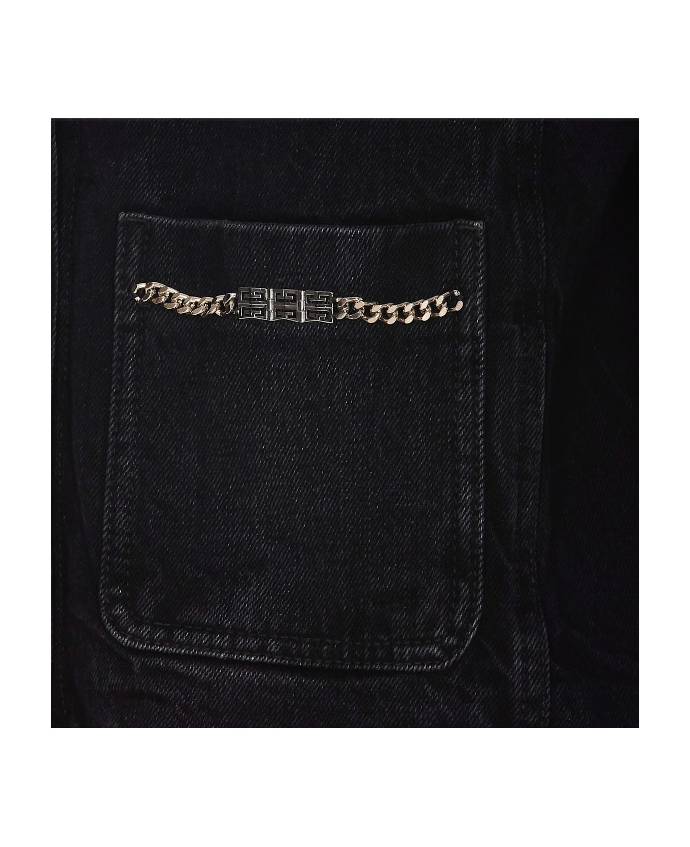 Denim Jacket With 4g Chains - 3