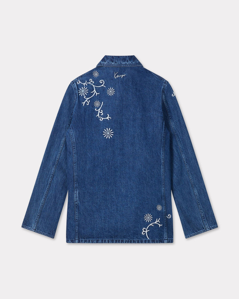 KENZO 'KENZO Marguerite' embroidered workwear jacket in japanese denim outlook