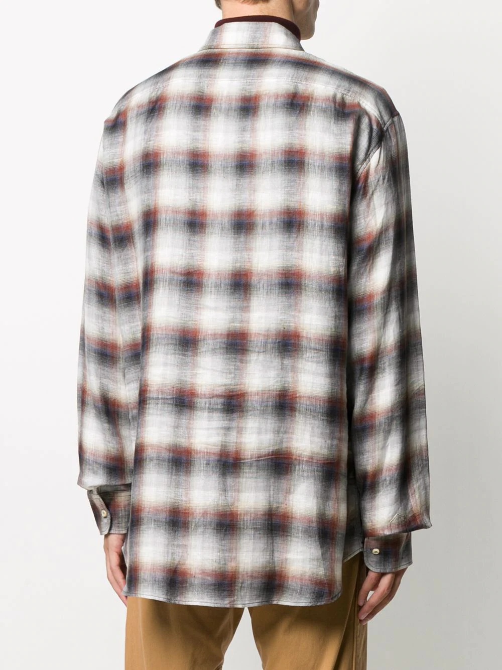 plaid button-front shirt - 4