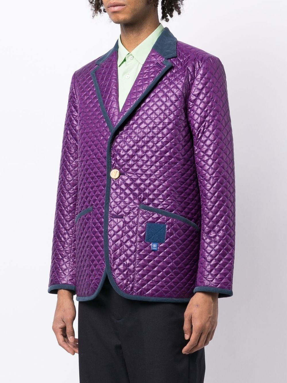 quilted single-breasted blazer - 3