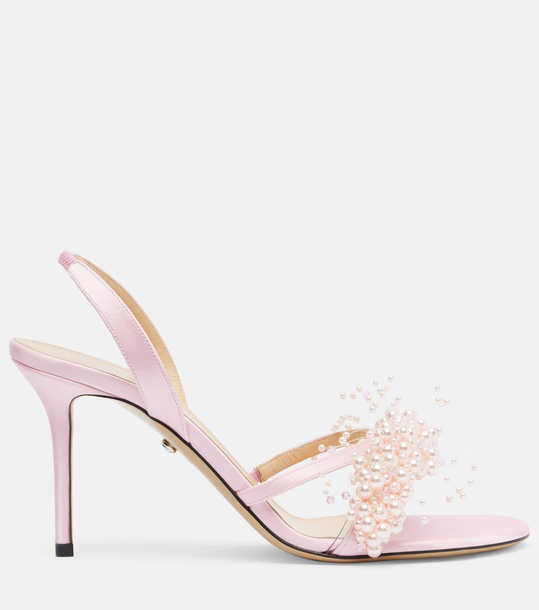 Floating Pearl 85 satin sandals - 4