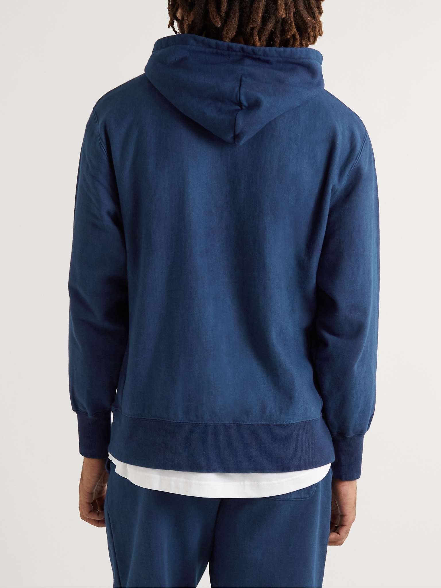 Indigo-Dyed Cotton-Jersey Hoodie - 5