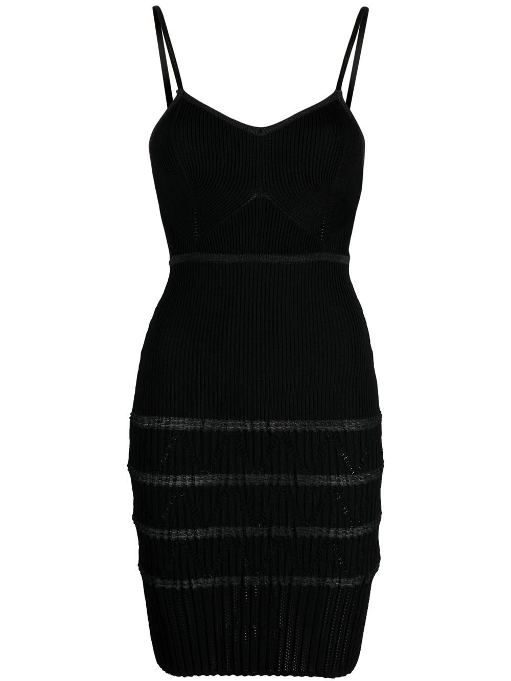 ribbed sleeveless mini dress - 1