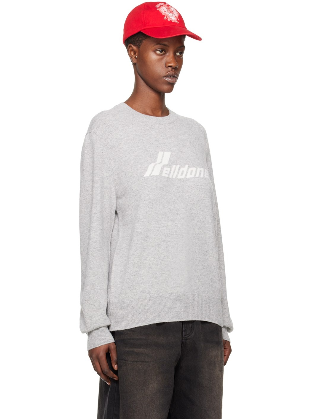 Gray Jacquard Sweater - 2