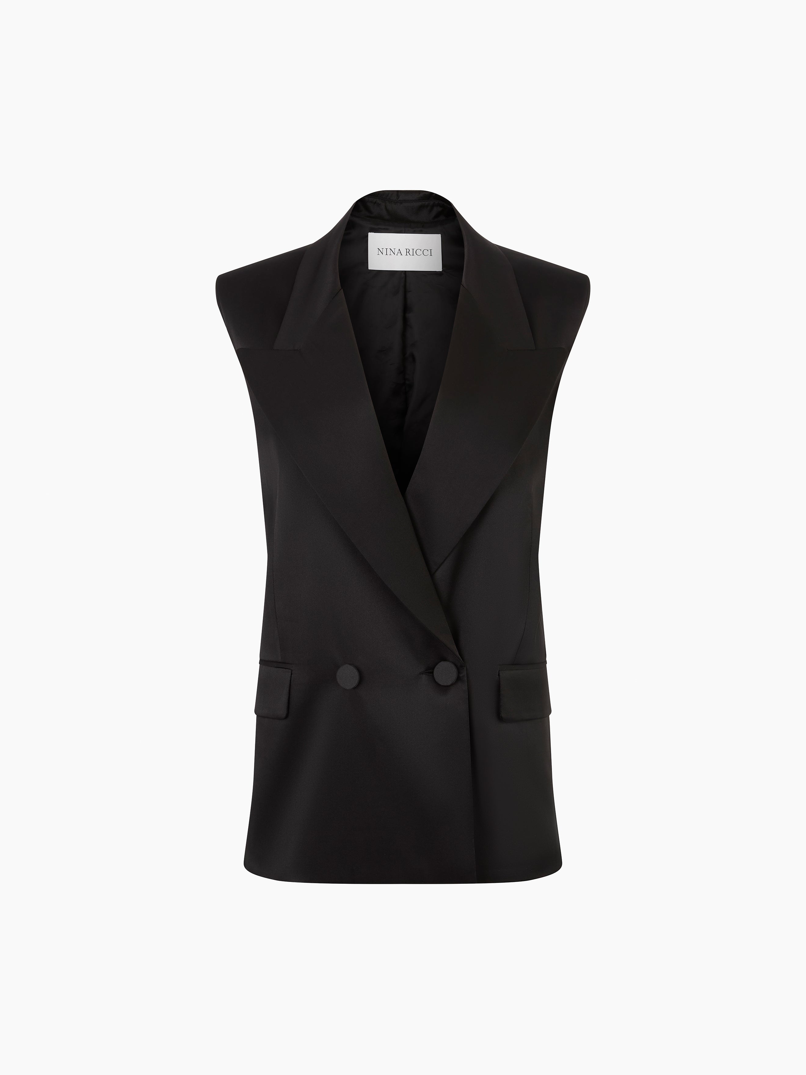 DOUBLE-BREASTED SLEEVELESS JACKET - 5