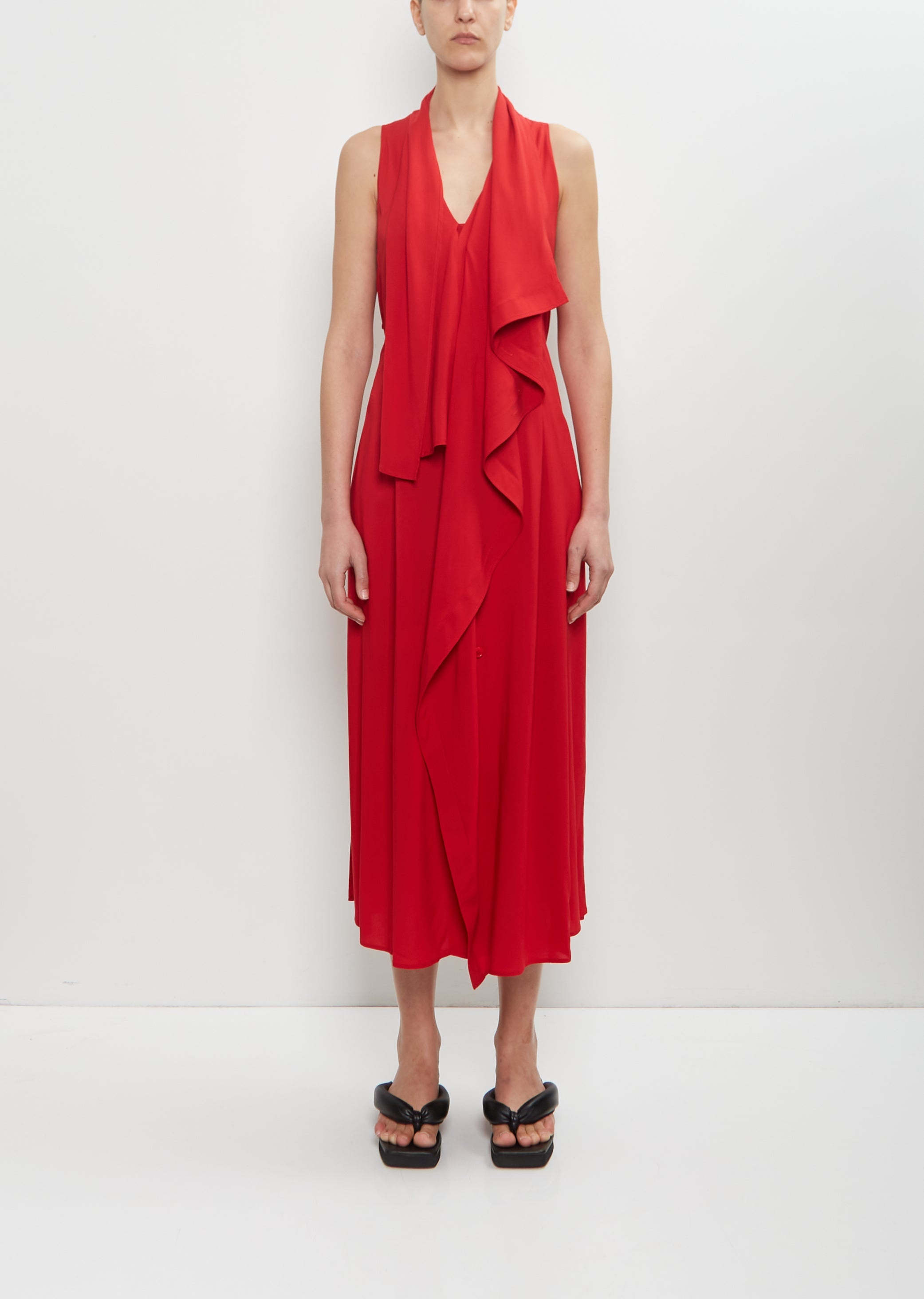 Draped Sleeveless Dress - 1
