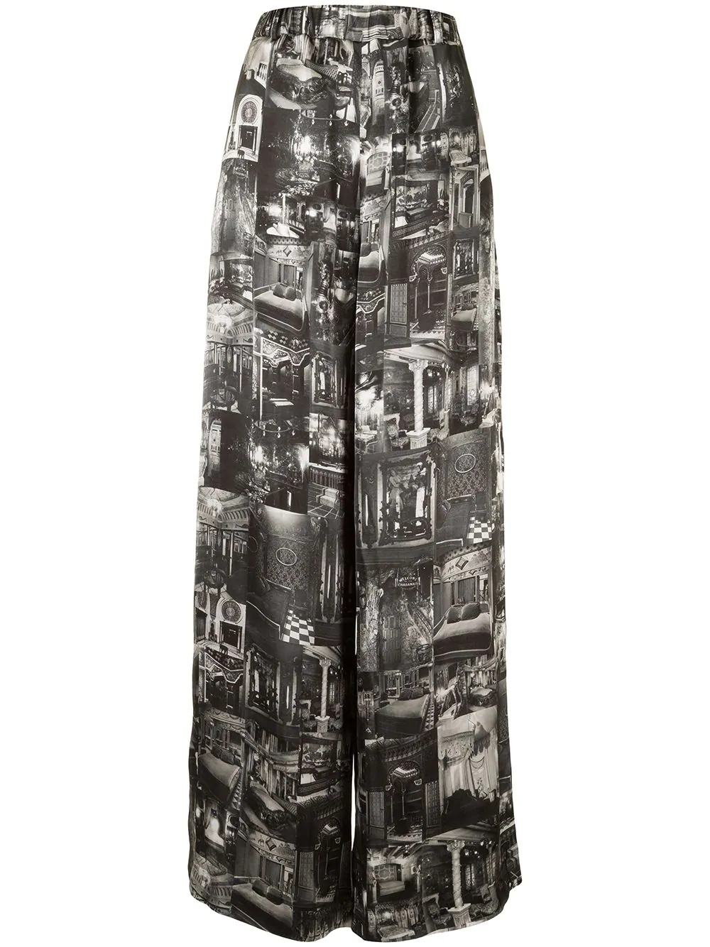 photograph-print palazzo pants - 1