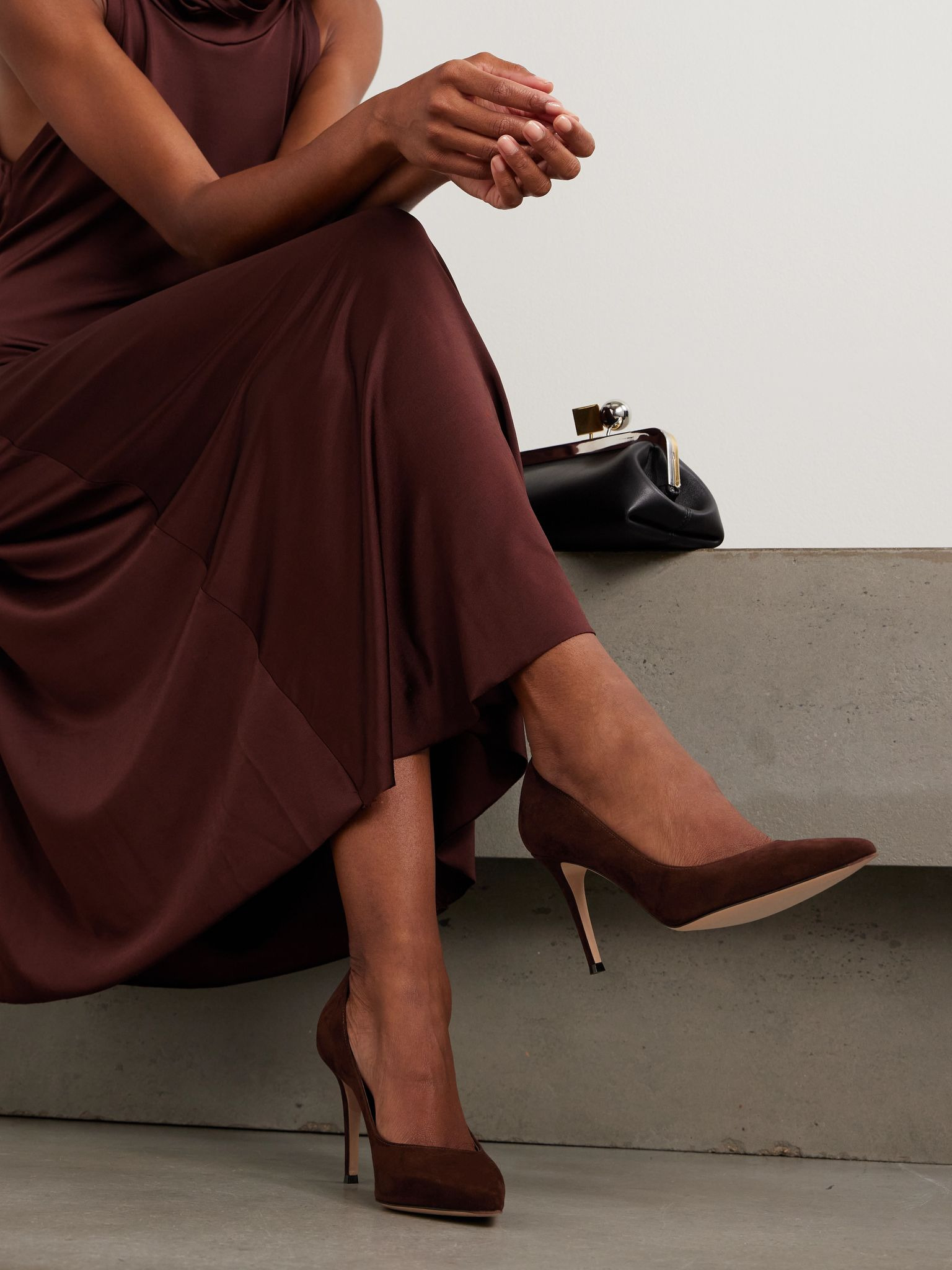 Gianvito 85 suede pumps Chocolate - 2