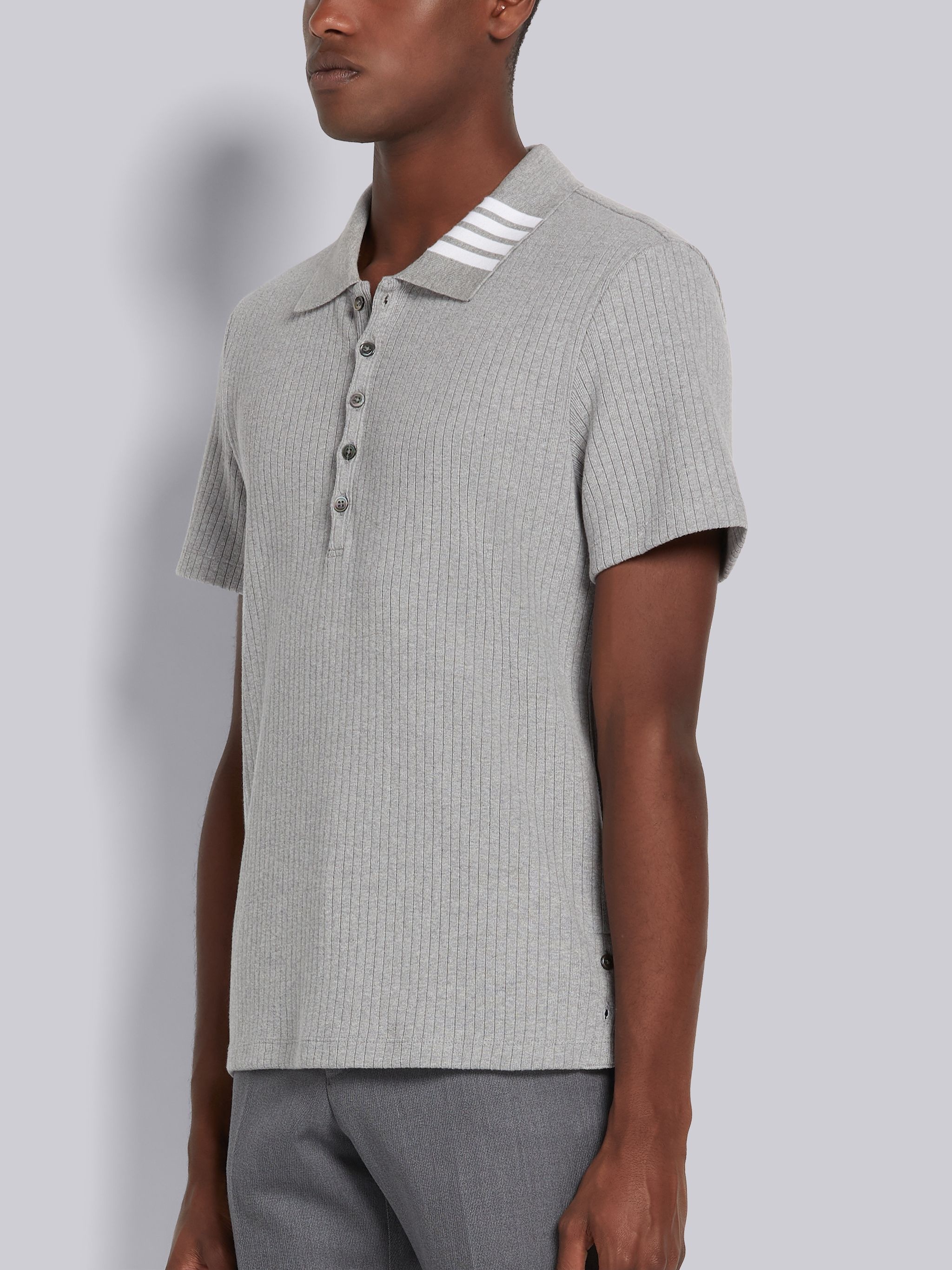 ribbed short-sleeve polo shirt - 2