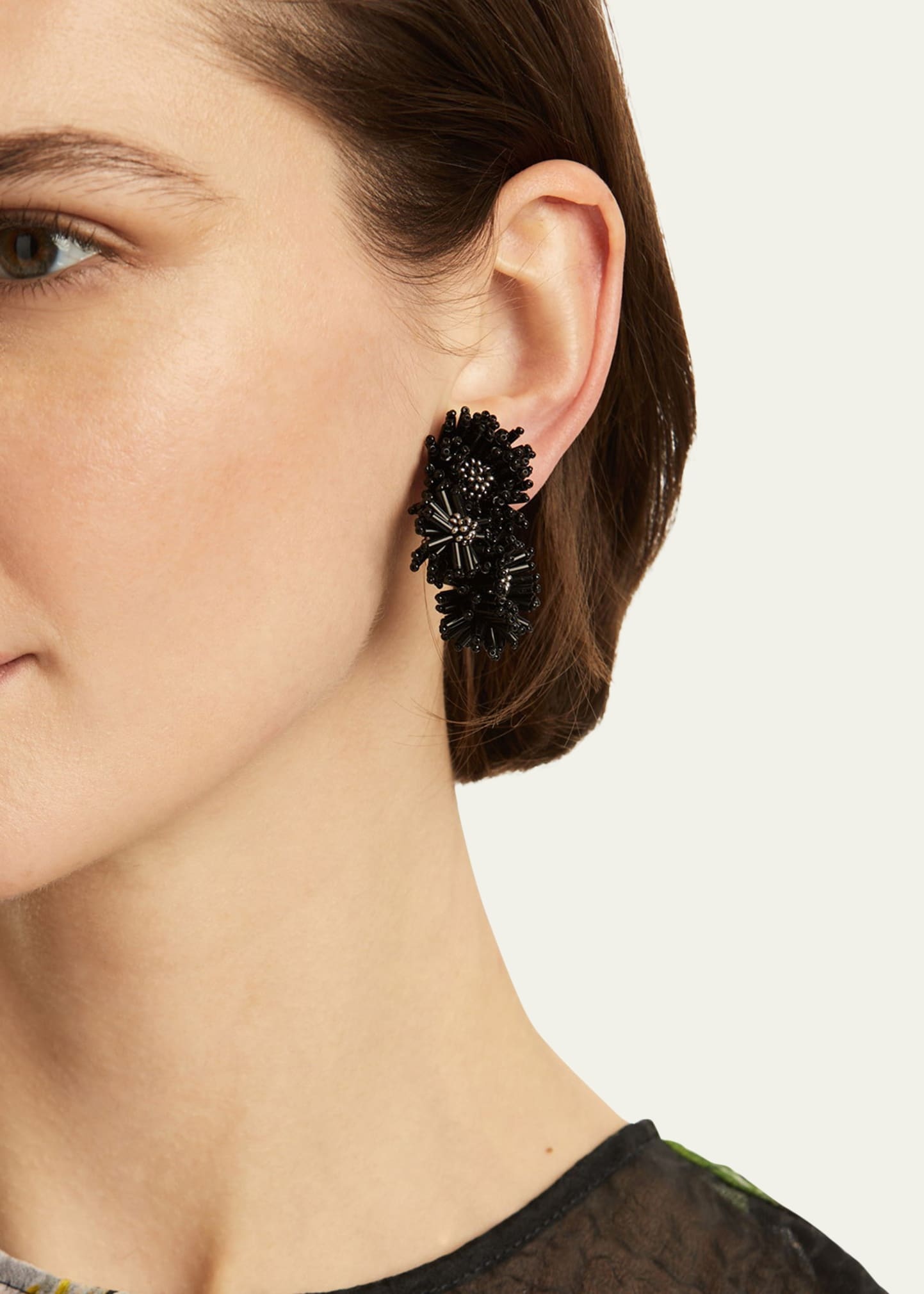 Pom-Pom Flower Stud Earrings - 2