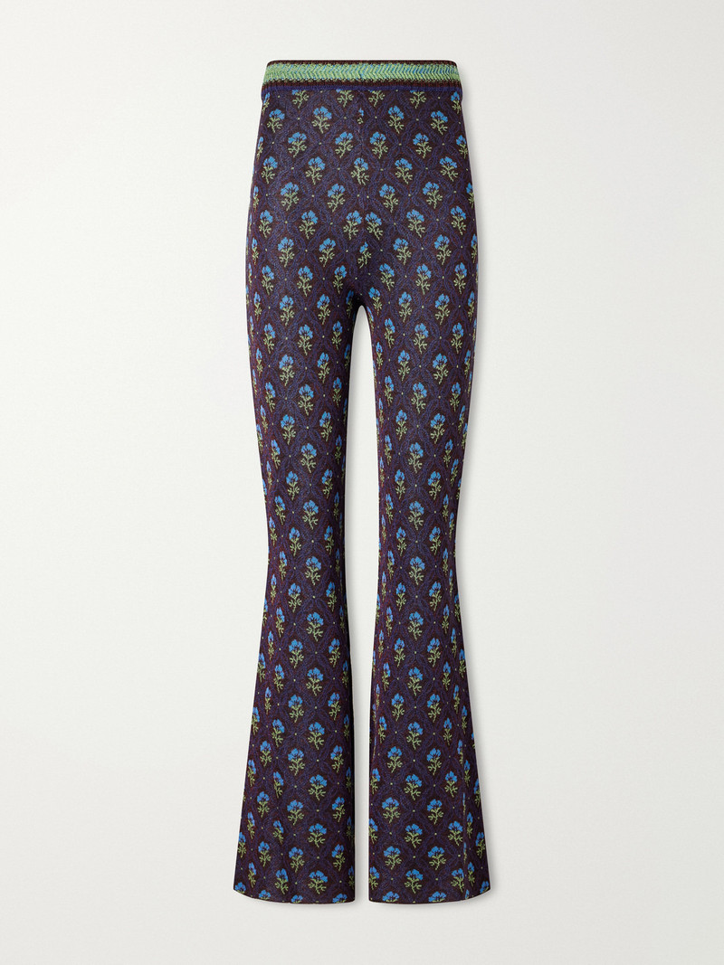 Floral Knitted Flared Pants 1