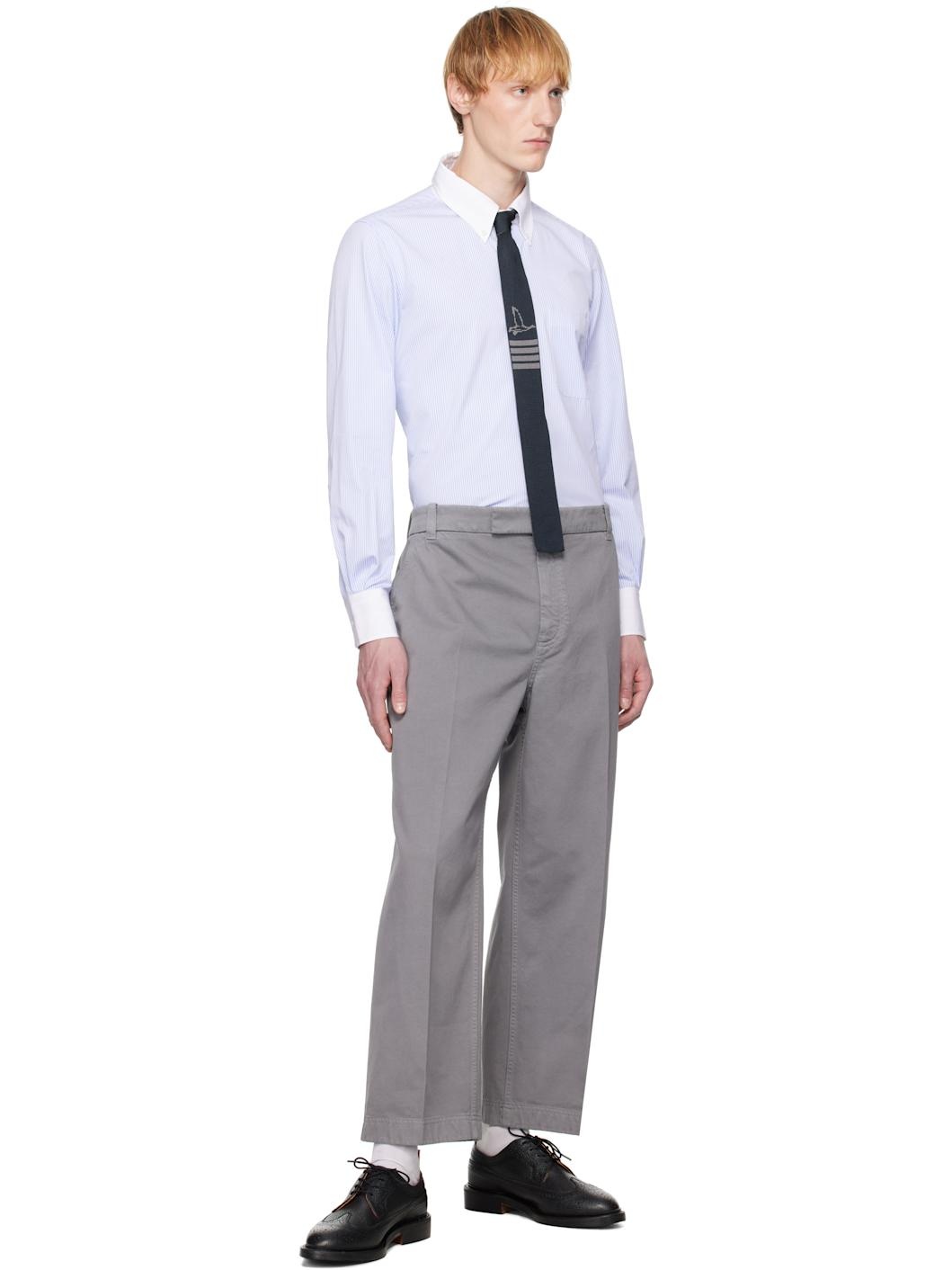Navy & Gray Geese Icon Jacquard Knit Tie - 3